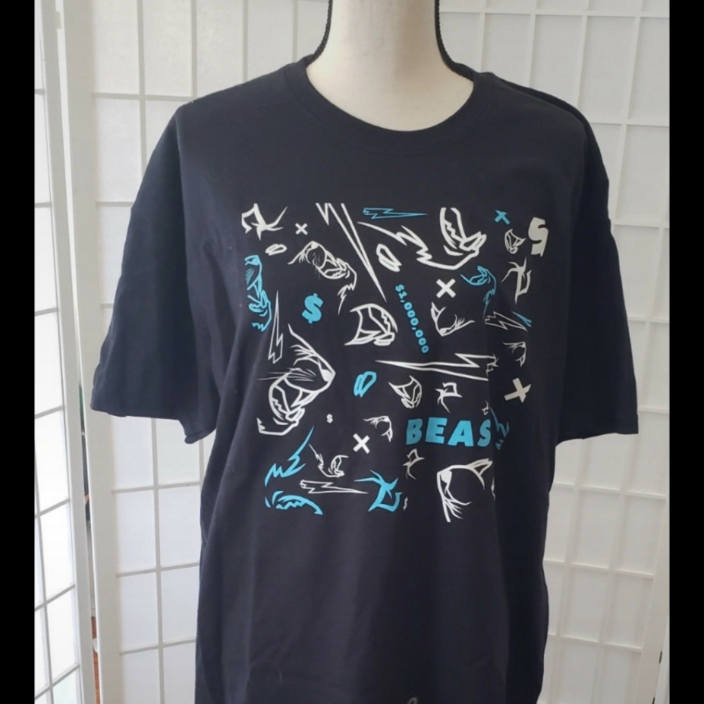 Mr. Beast Authentic Rare Signed T Shirt Top Black Xl With Sticker American Youtu
